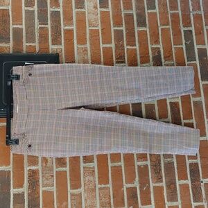 Cato Brown/Black Plaid Mid Rise Ankle Pant Size 14